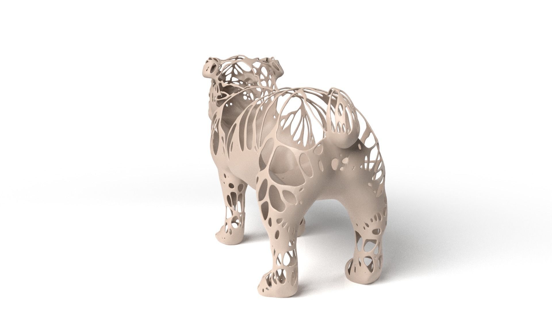 Bulldog Dust Voronoi Low-poly 3D model_5