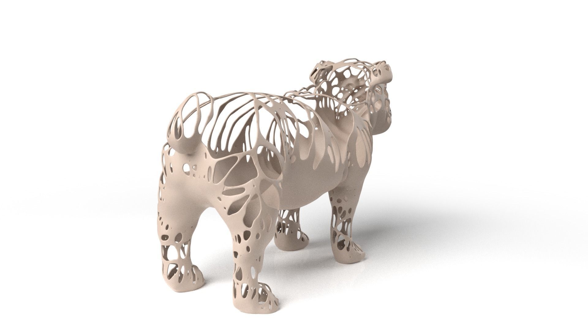 Bulldog Dust Voronoi Low-poly 3D model_4