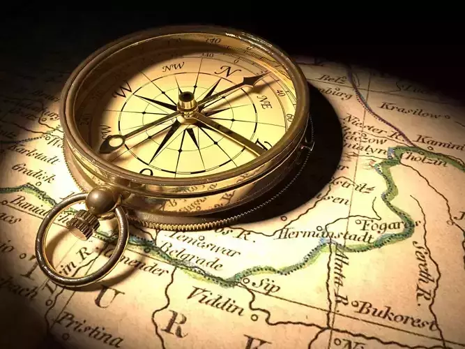 Compass with light scratches 3D model