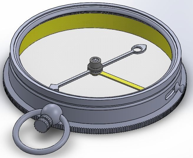 Compass with light scratches 3D model_1