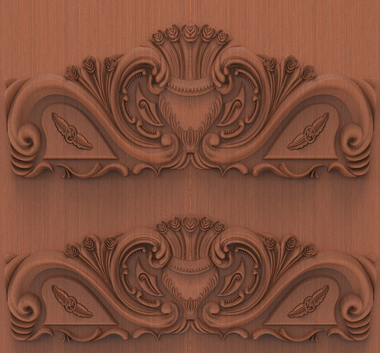 2 antiqe bed carving desing relief format 3D print model_1