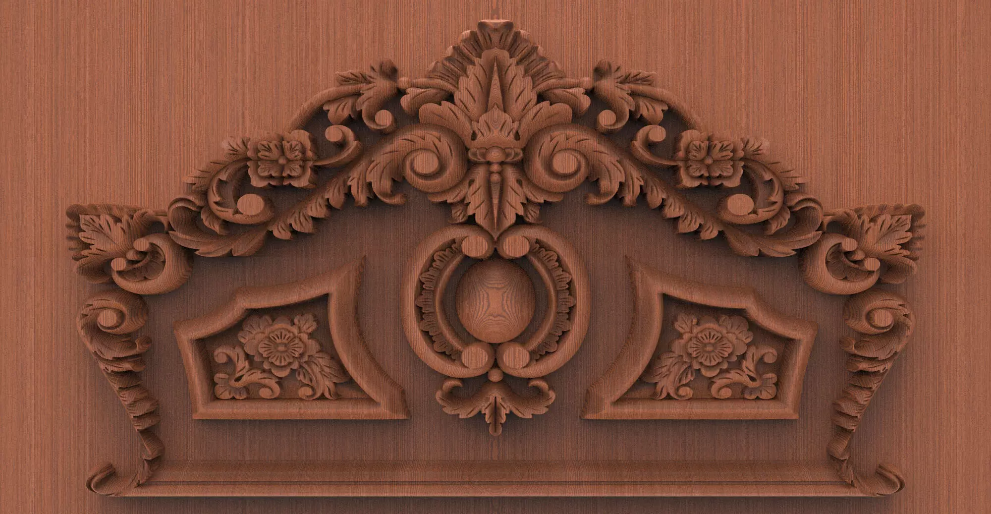 2 antiqe bed carving desing relief format 3D print model_0