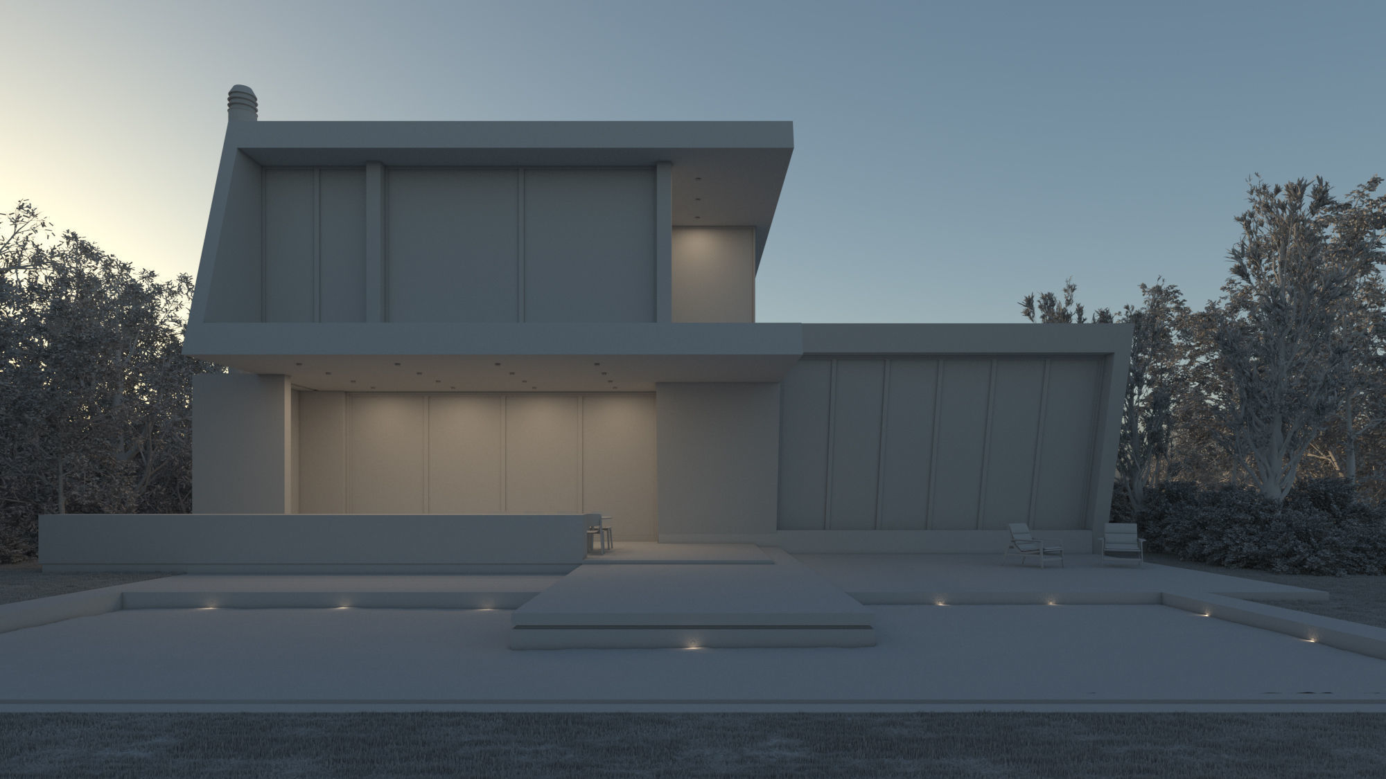 Exterior House Scene 3 - Marble House 3D model_6