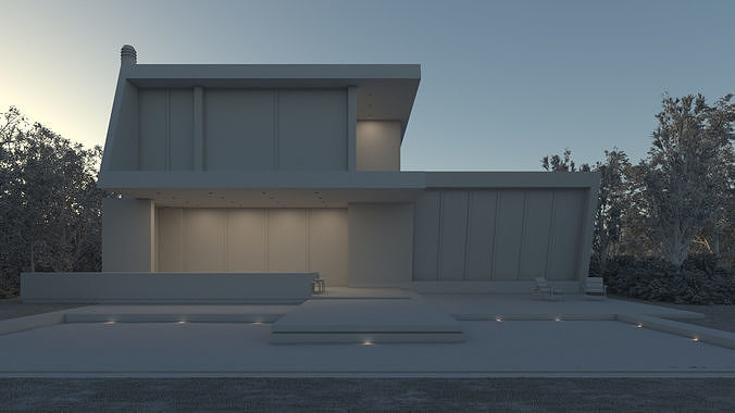 Exterior House Scene 3 - Marble House 3D model 7