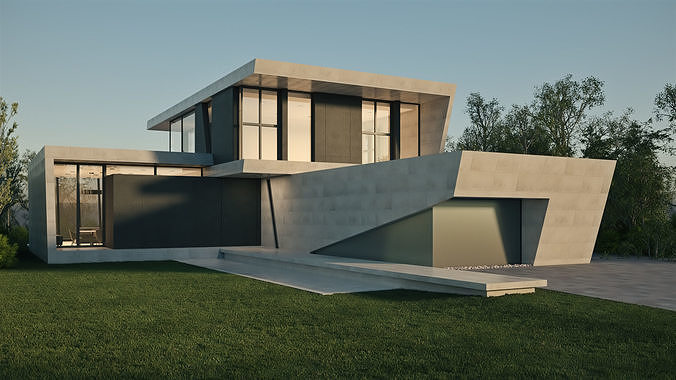 Exterior House Scene 3 - Marble House 3D model 3
