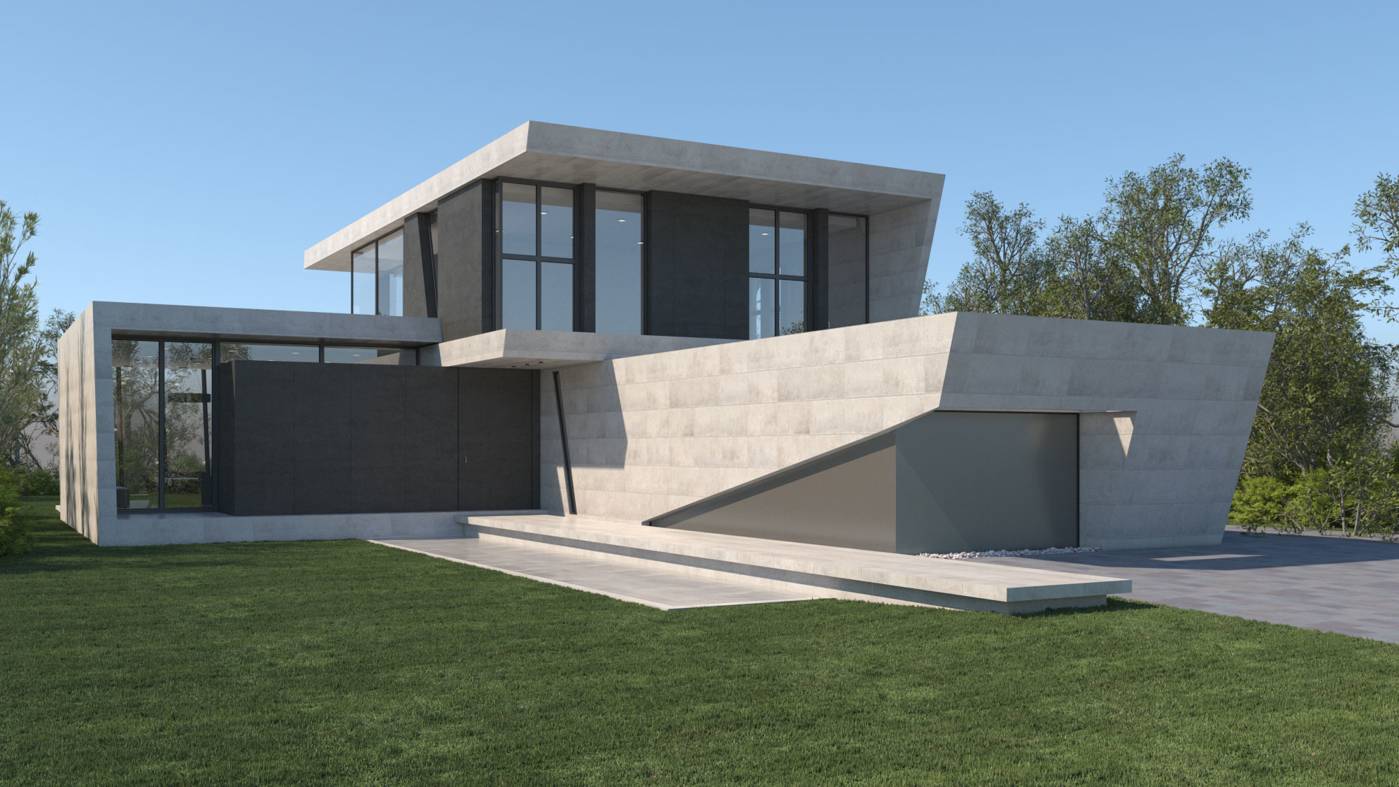 Exterior House Scene 3 - Marble House 3D model_14