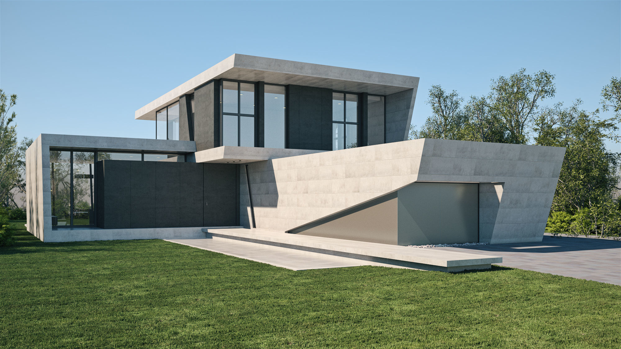 Exterior House Scene 3 - Marble House 3D model_5
