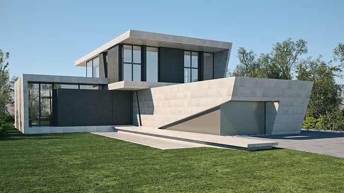 Exterior House Scene 3 - Marble House 3D model 6