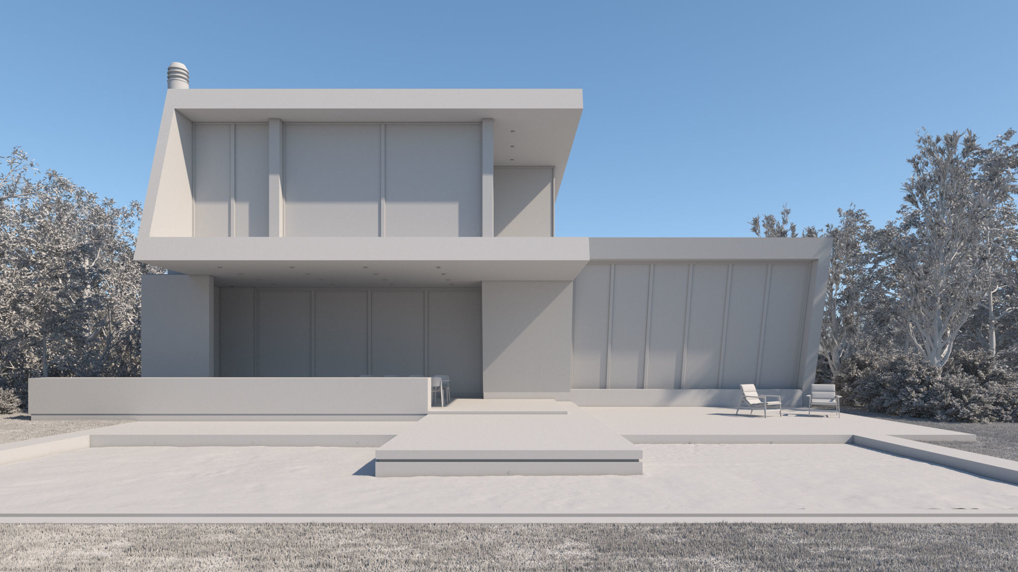 Exterior House Scene 3 - Marble House 3D model_8