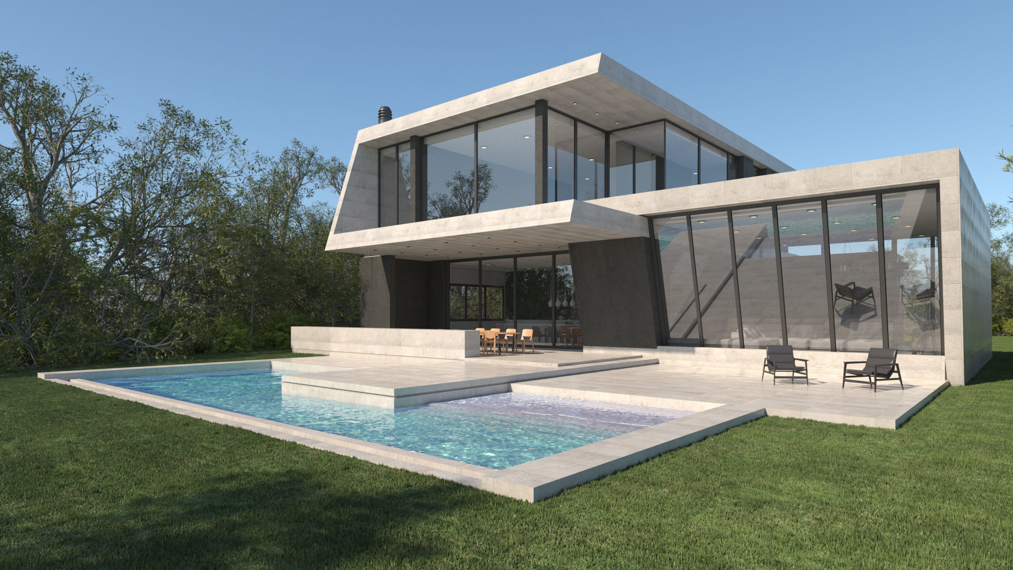 Exterior House Scene 3 - Marble House 3D model_10