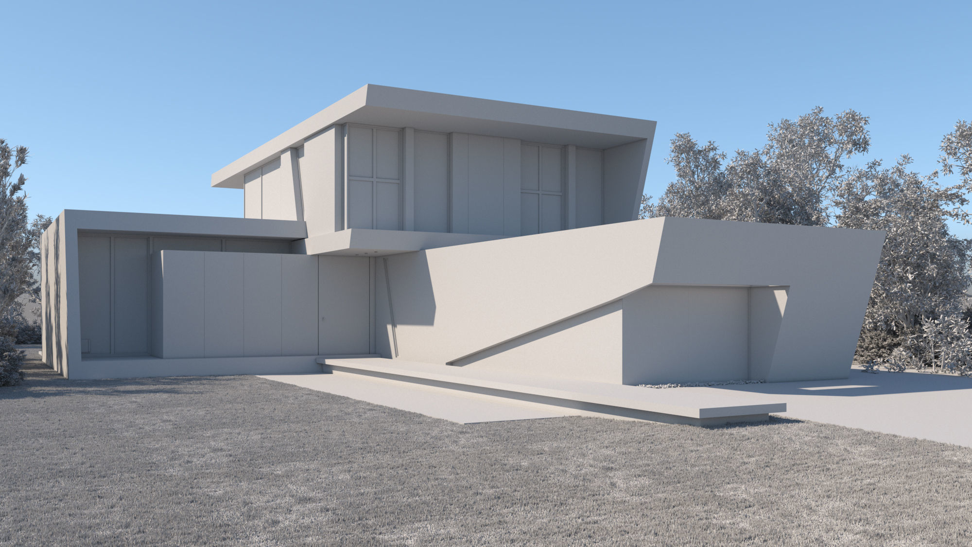 Exterior House Scene 3 - Marble House 3D model_15