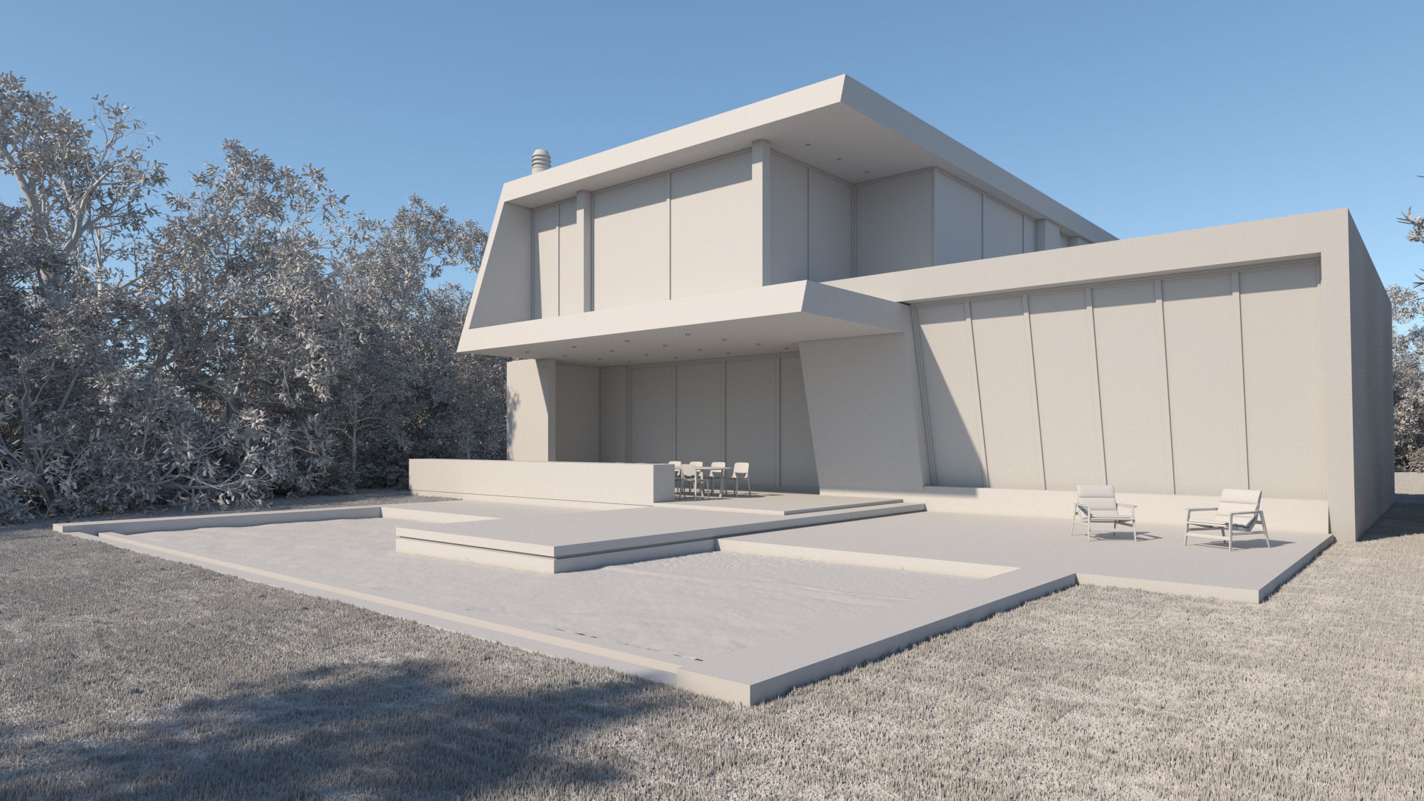 Exterior House Scene 3 - Marble House 3D model_11