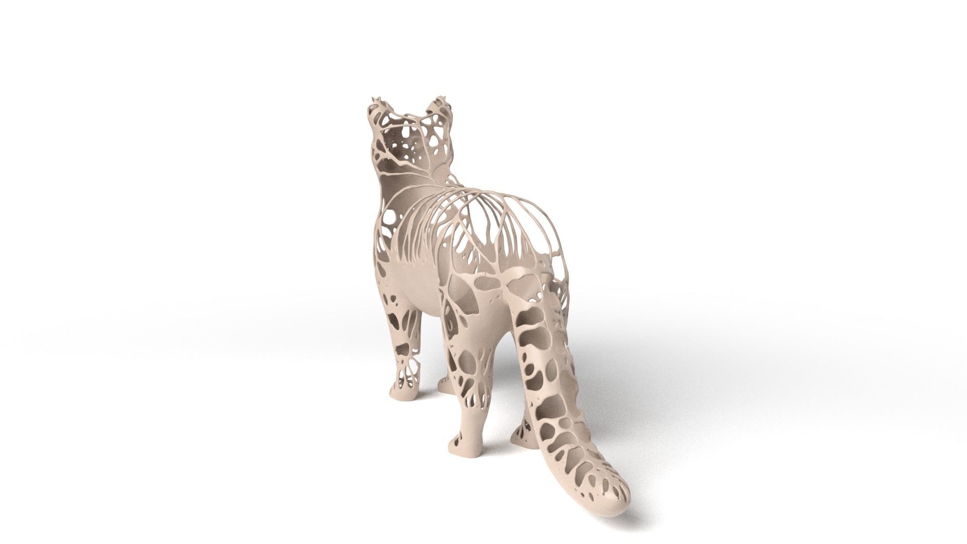 Cat Dust Voronoi Low-poly 3D model_5