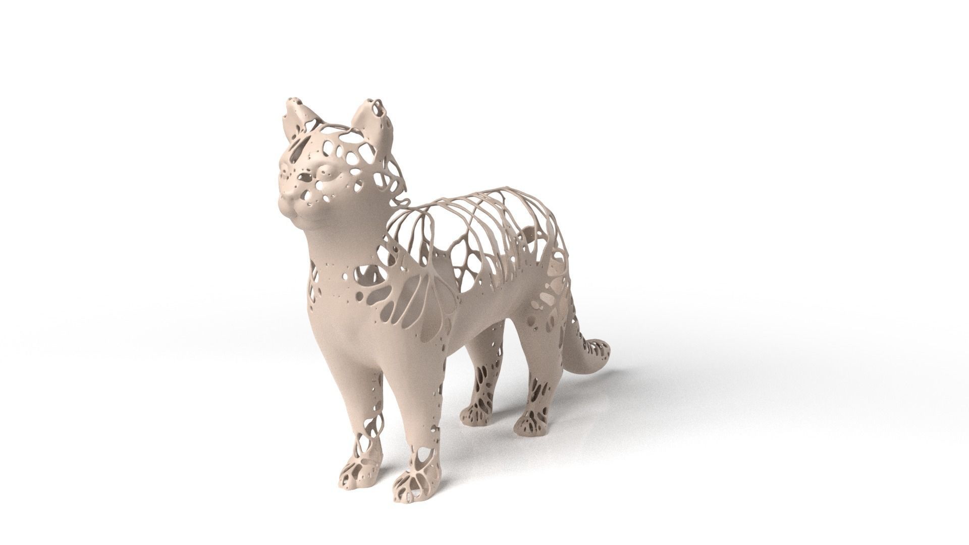 Cat Dust Voronoi Low-poly 3D model_1