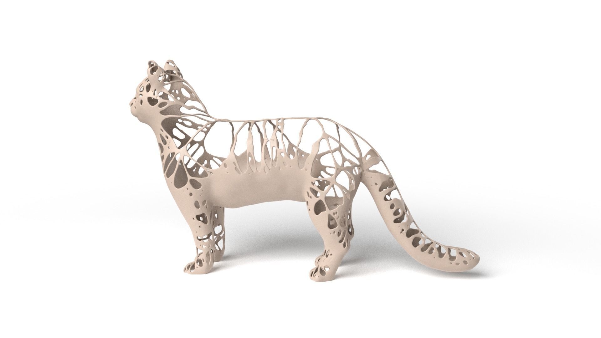 Cat Dust Voronoi Low-poly 3D model_6