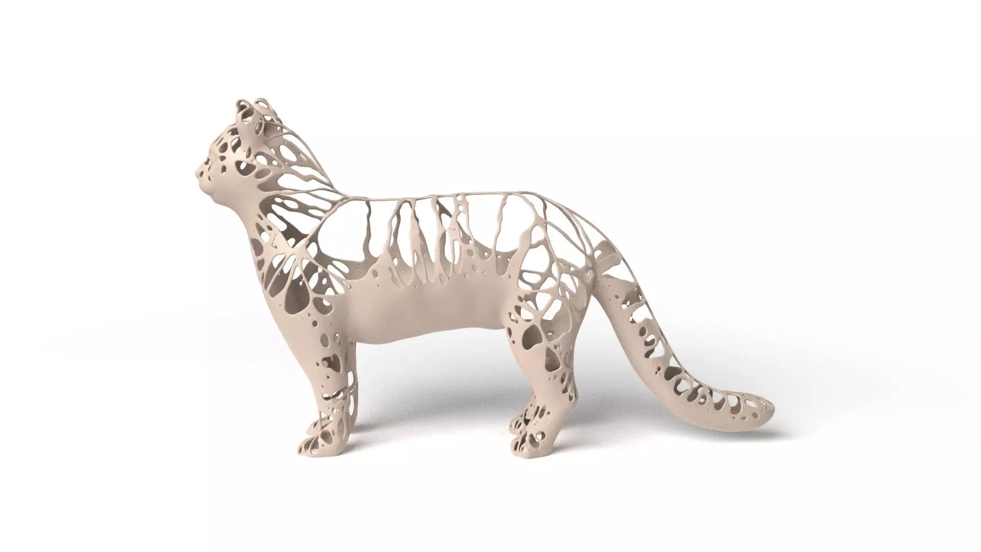 Cat Dust Voronoi Low-poly 3D model_0