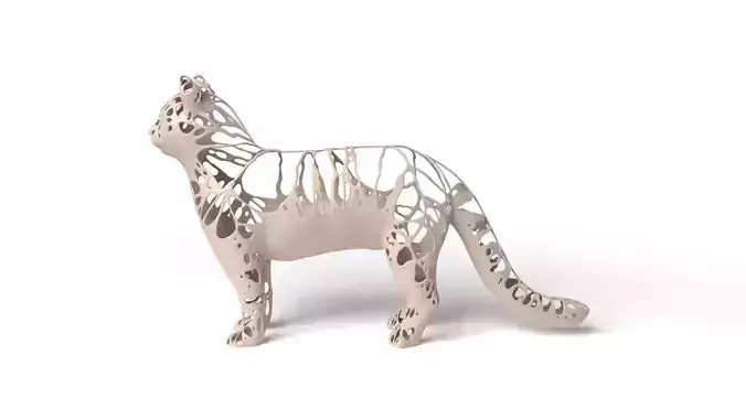 Cat Dust Voronoi Low-poly 3D model