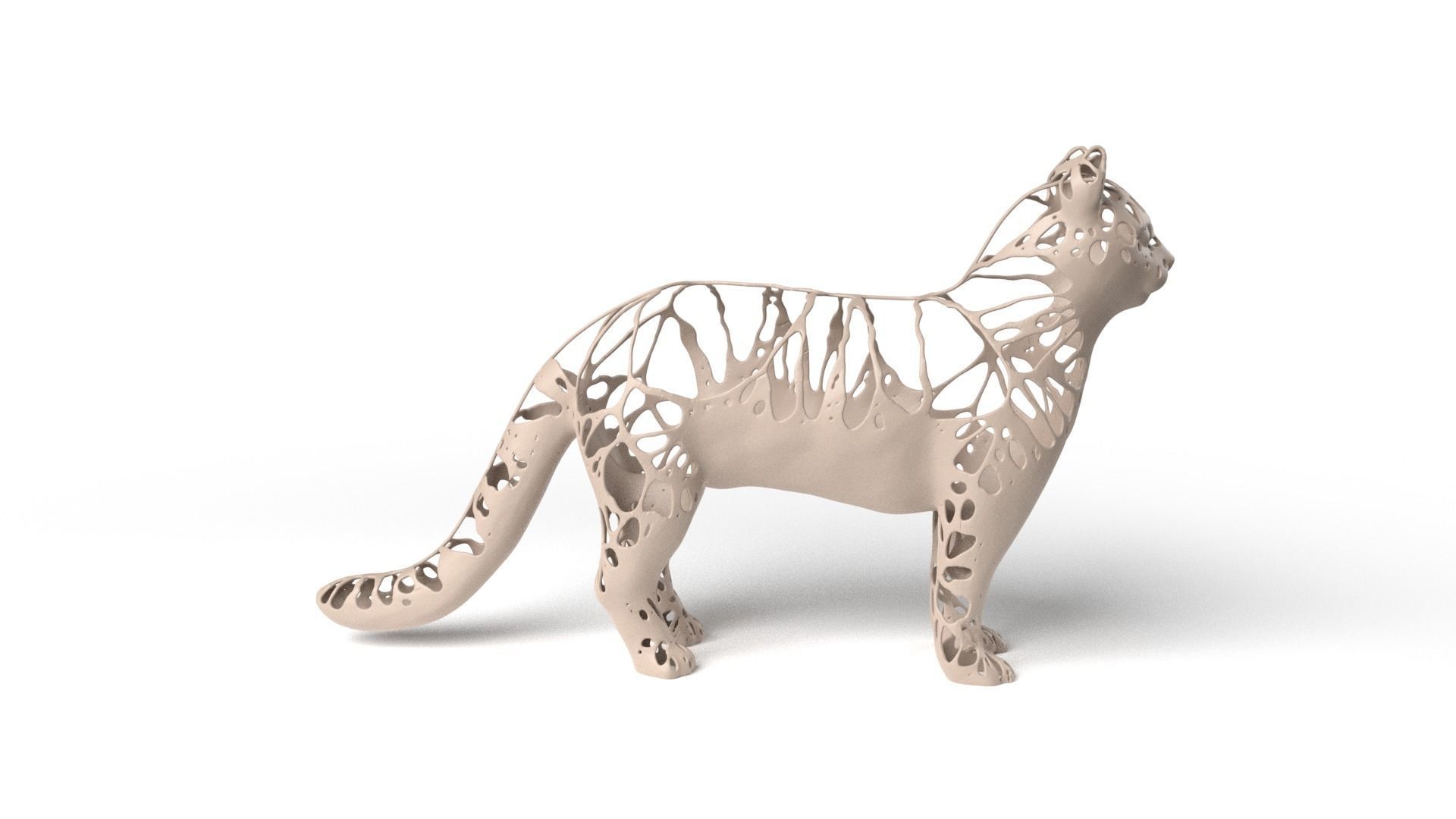 Cat Dust Voronoi Low-poly 3D model_3