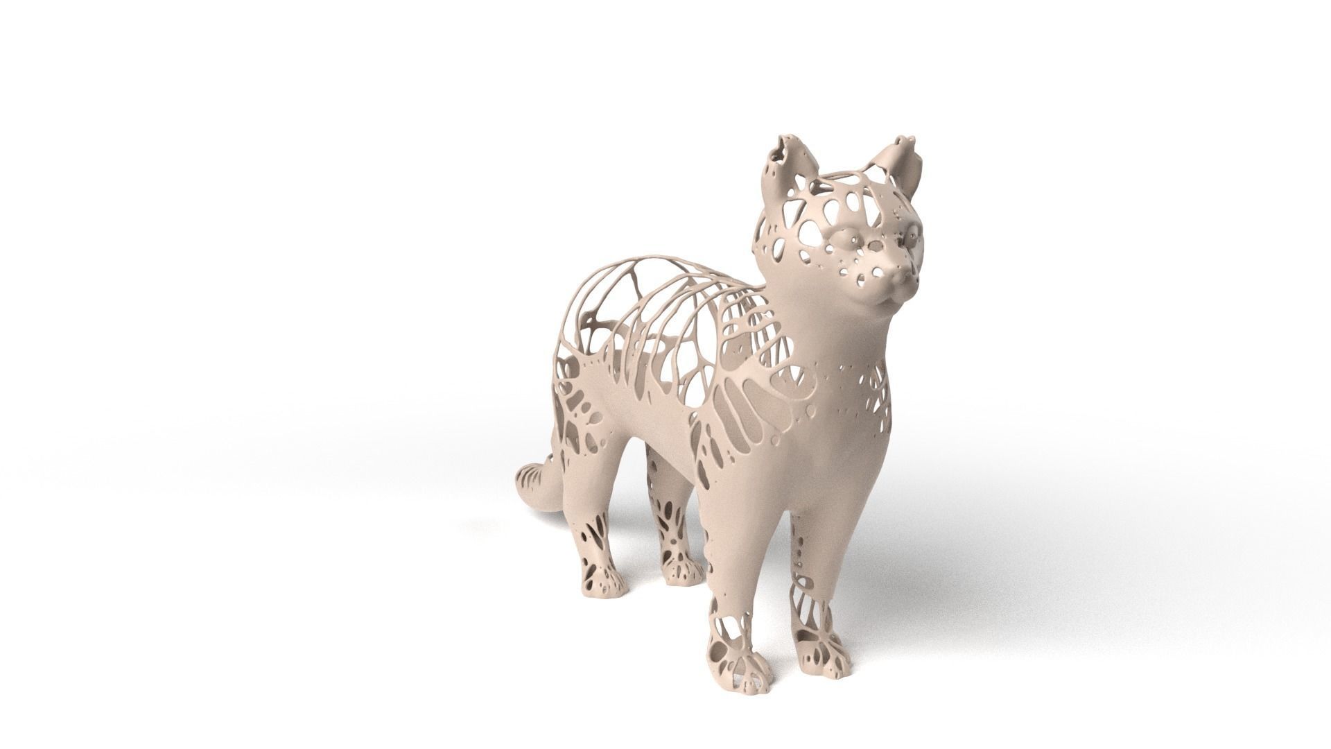 Cat Dust Voronoi Low-poly 3D model_2