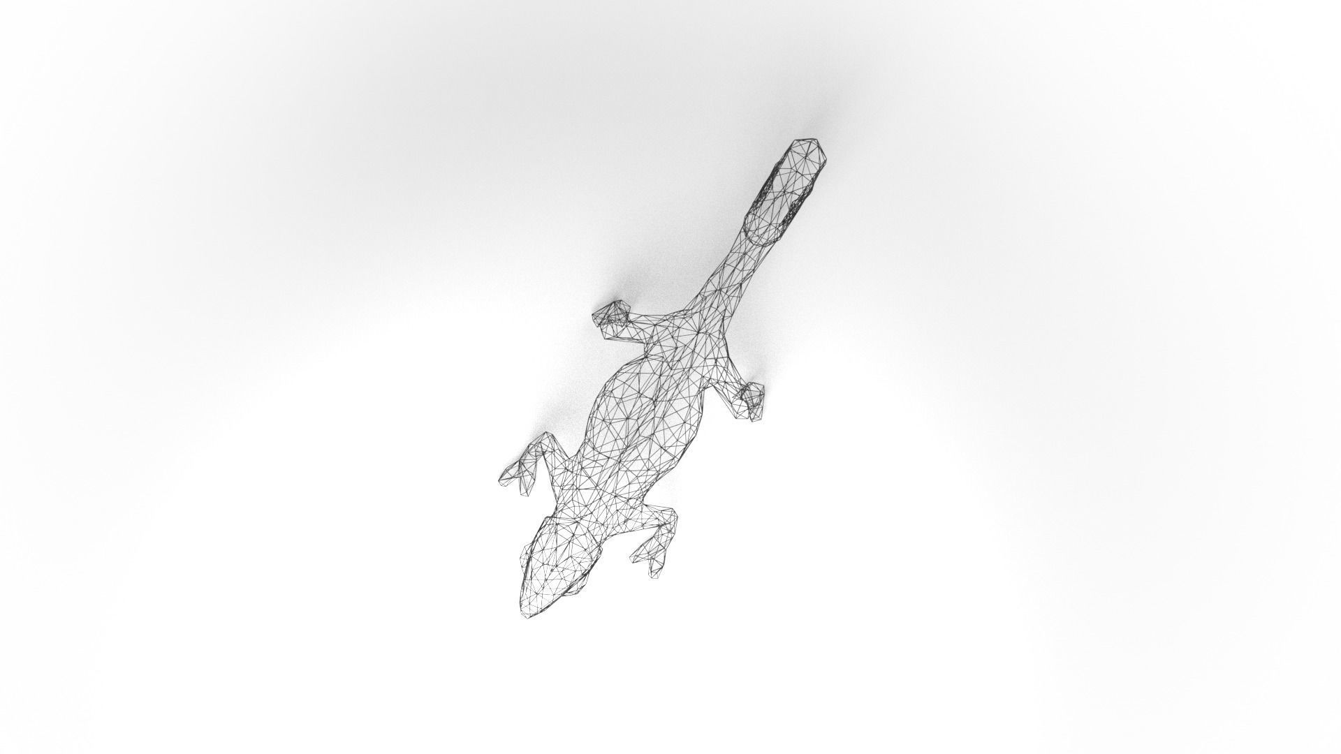 Chameleon Wireframe Low-poly 3D model_7
