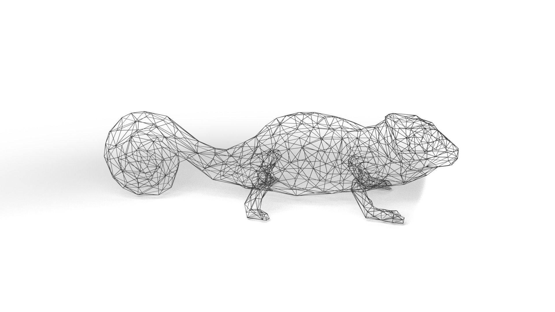 Chameleon Wireframe Low-poly 3D model_3
