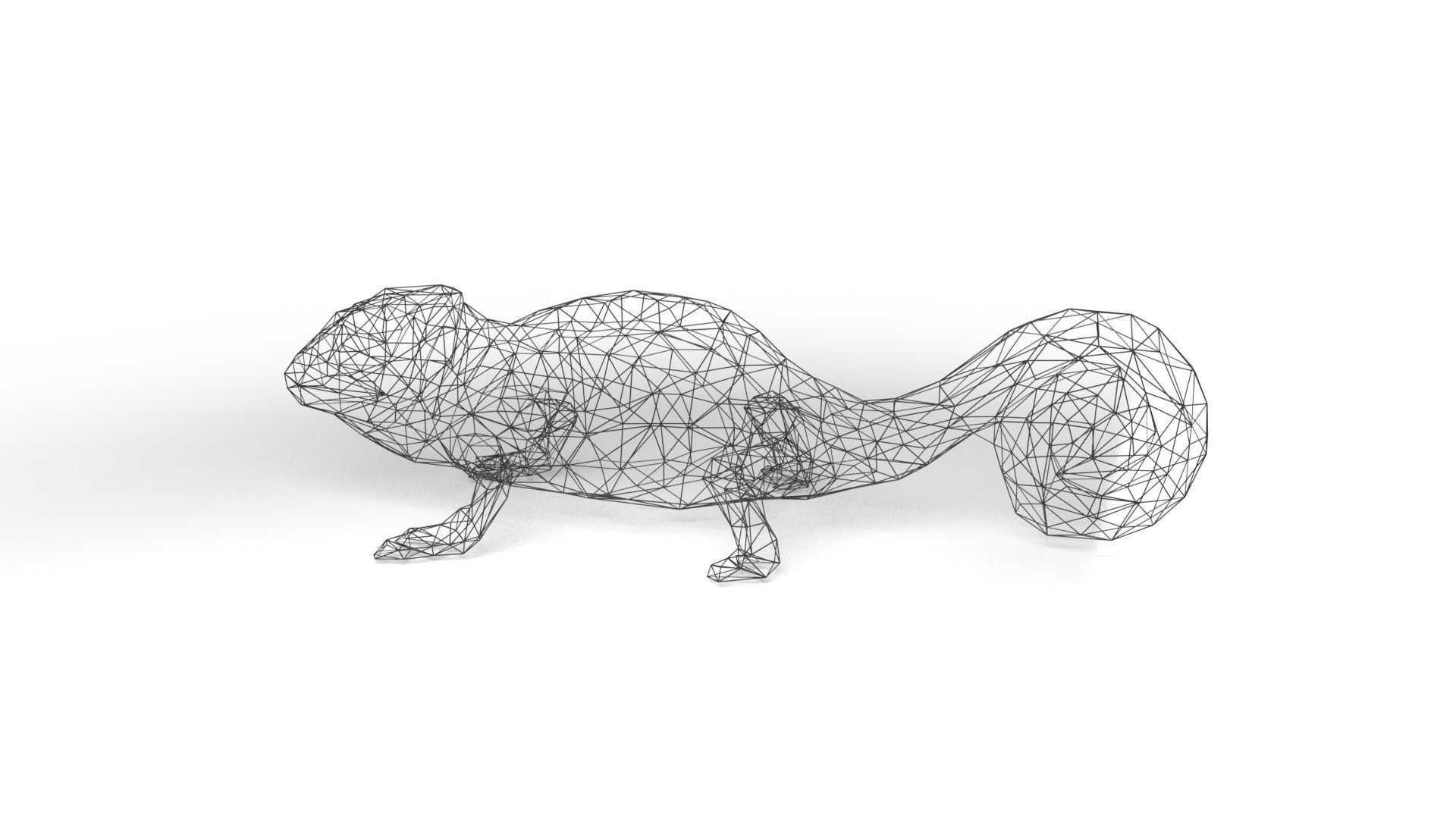 Chameleon Wireframe Low-poly 3D model_6