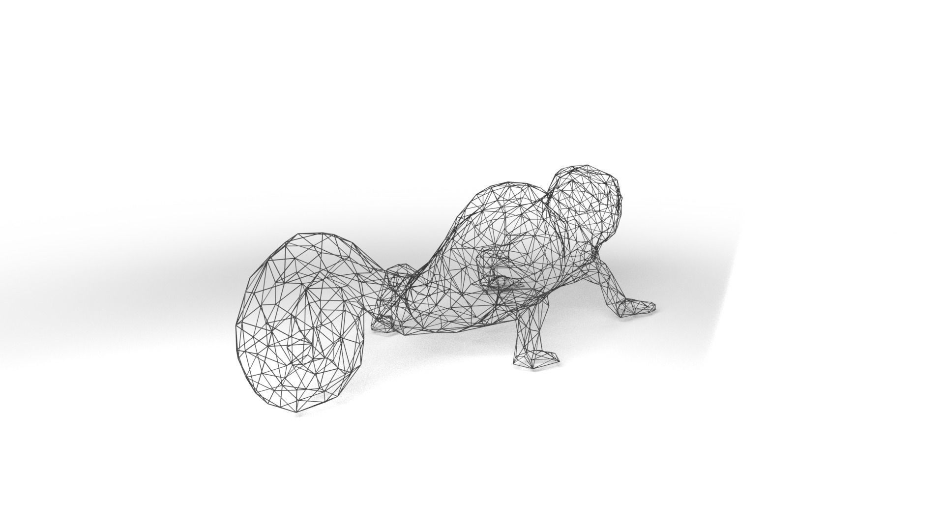 Chameleon Wireframe Low-poly 3D model_4