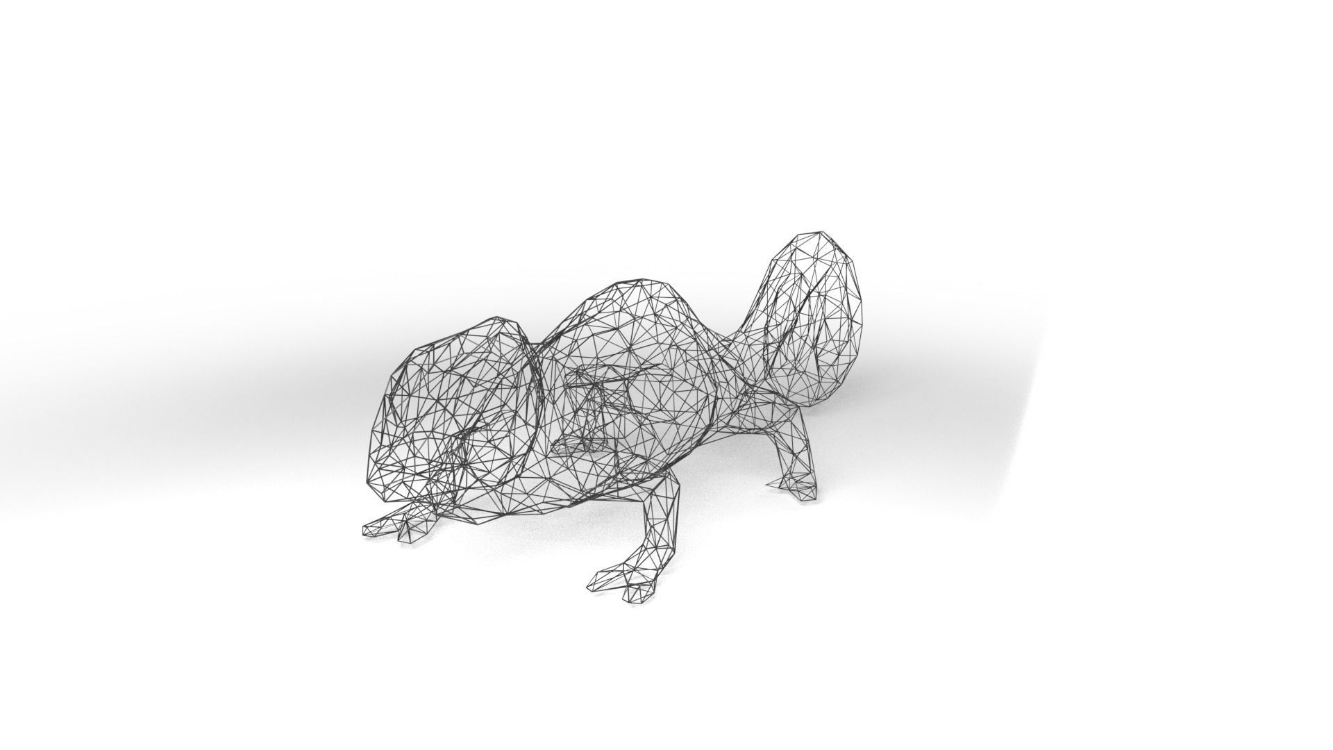 Chameleon Wireframe Low-poly 3D model_1