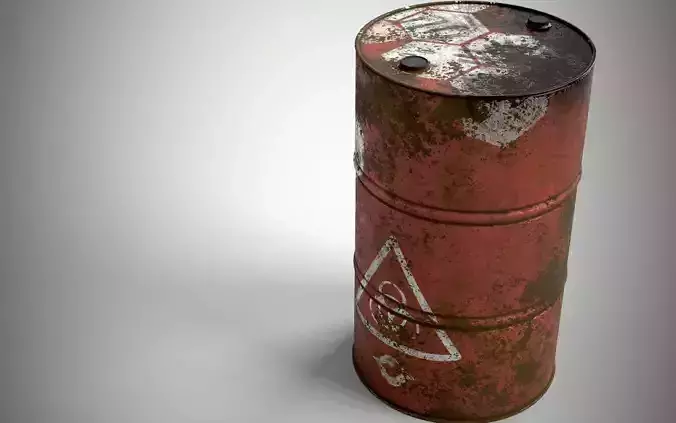Abandoned Oil Drum rusted PBR Game ready