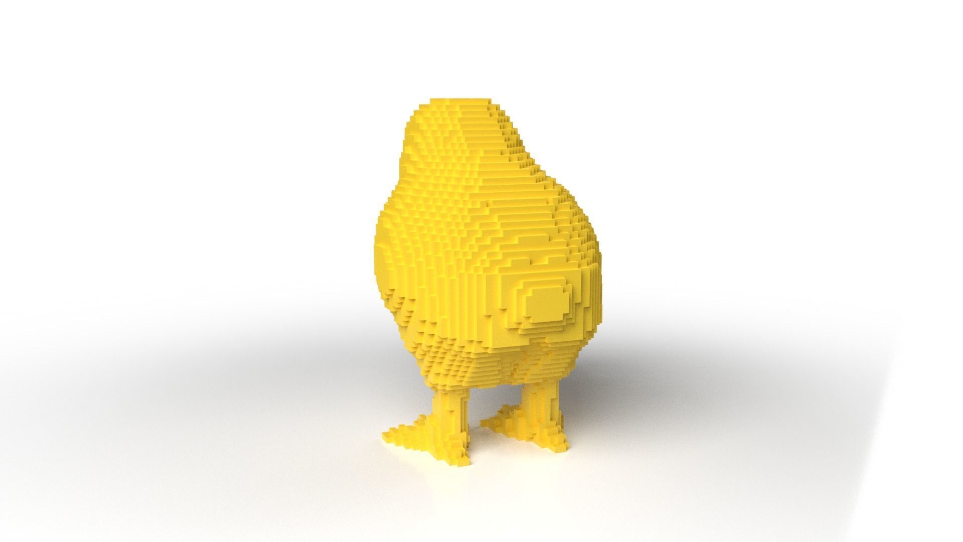Chick Minecraft Voxel Low-poly 3D model_5