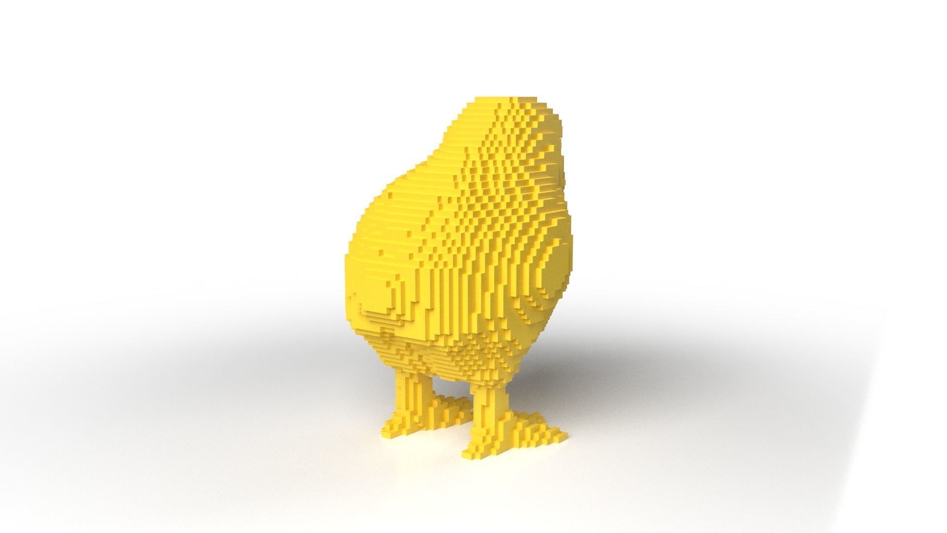 Chick Minecraft Voxel Low-poly 3D model_4