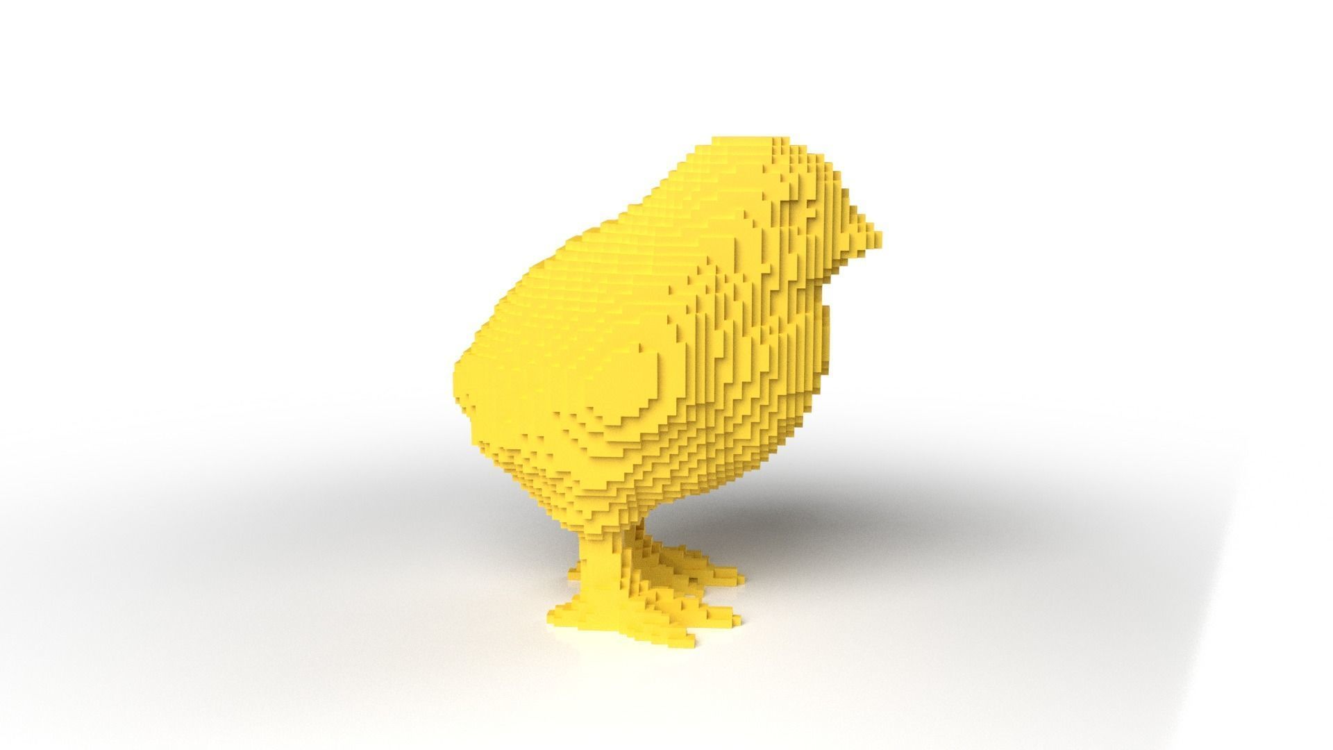 Chick Minecraft Voxel Low-poly 3D model_3