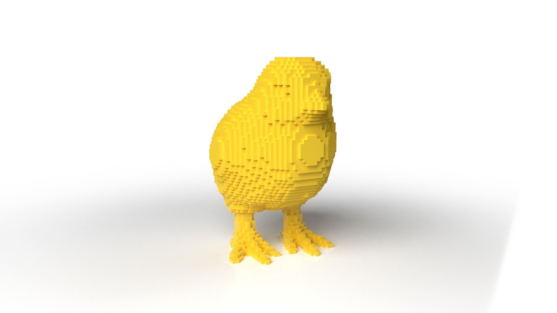 Chick Minecraft Voxel Low-poly 3D model_2