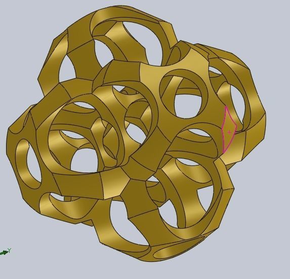 artwork golden flower 3D model_2