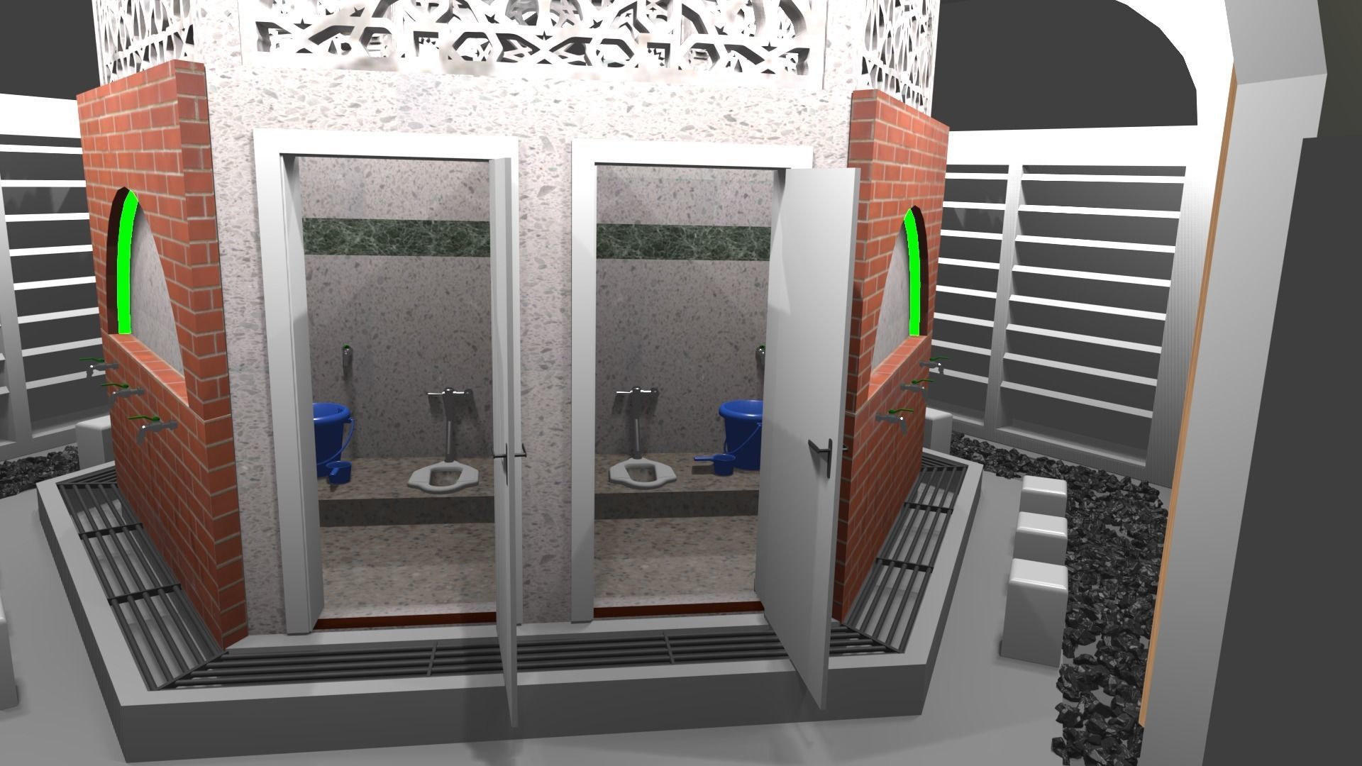 woman ablution place 3D model_2