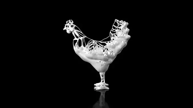 Chiken Dust Voronoi Low-poly 3D model