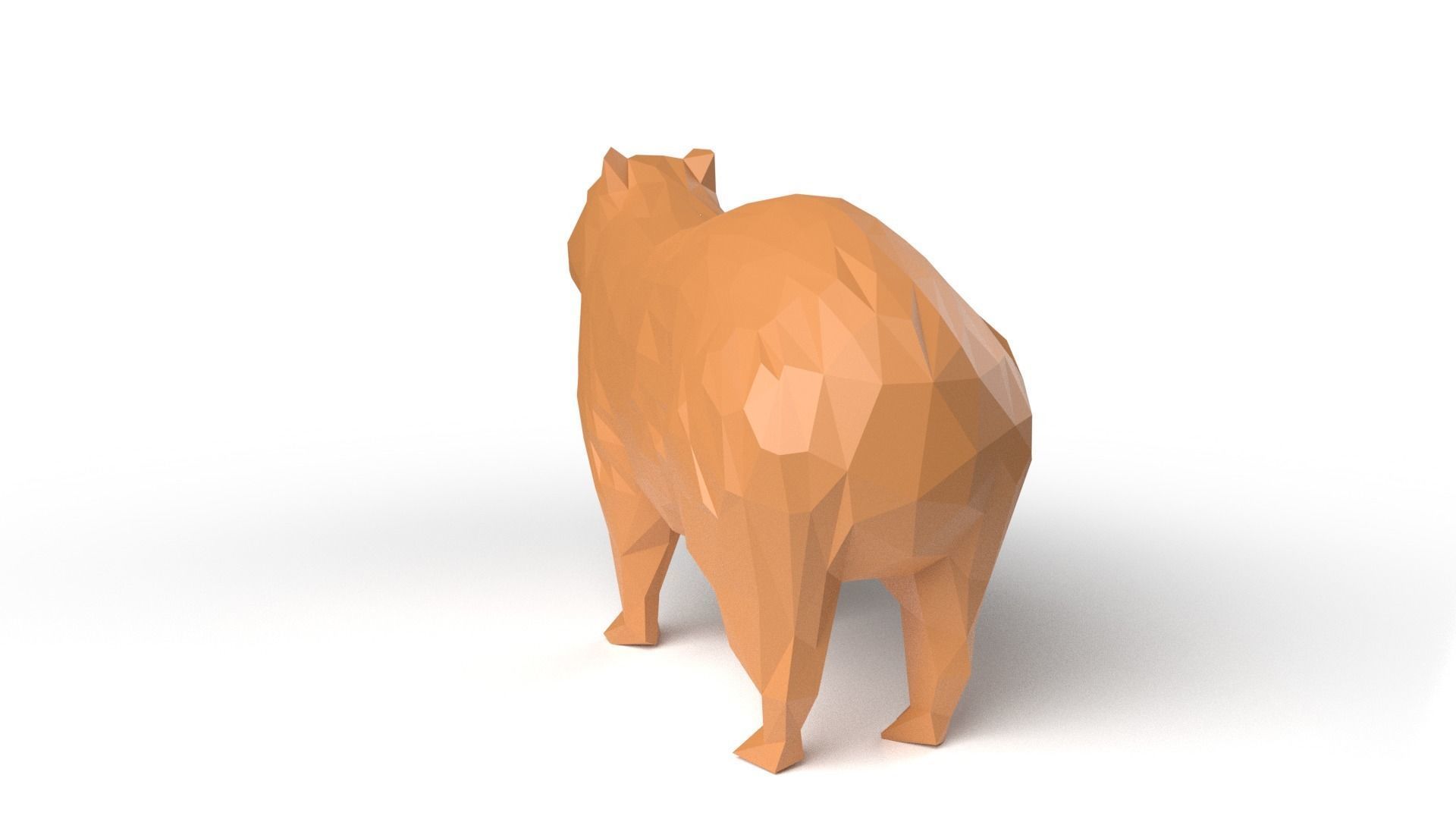 Capybara Low Poligonal Low-poly 3D model_5