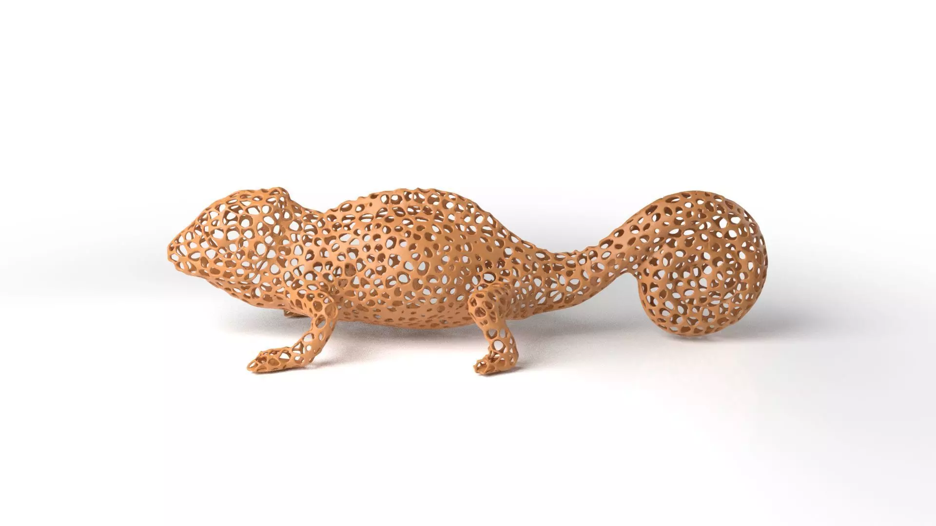 Chameleon Voronoi Low-poly 3D model_0