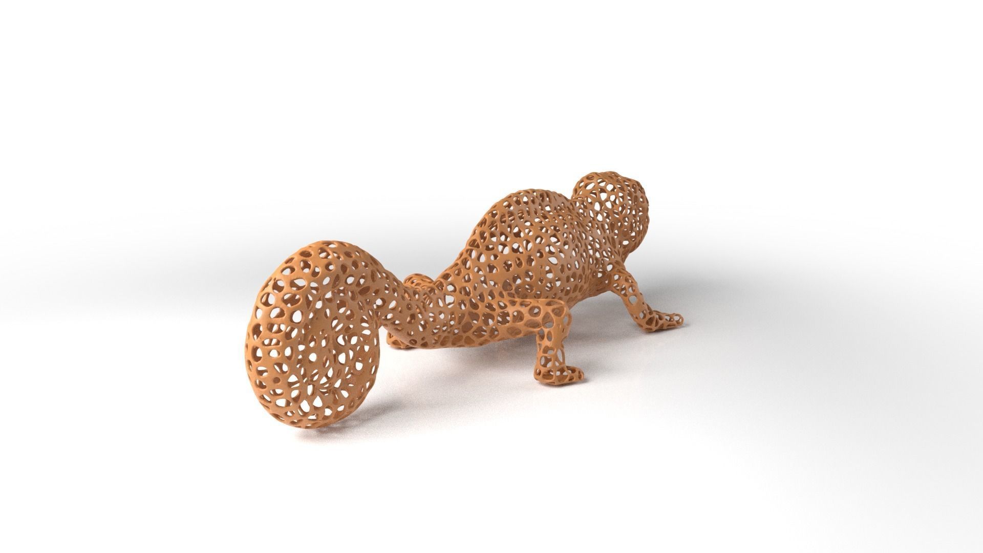 Chameleon Voronoi Low-poly 3D model_4