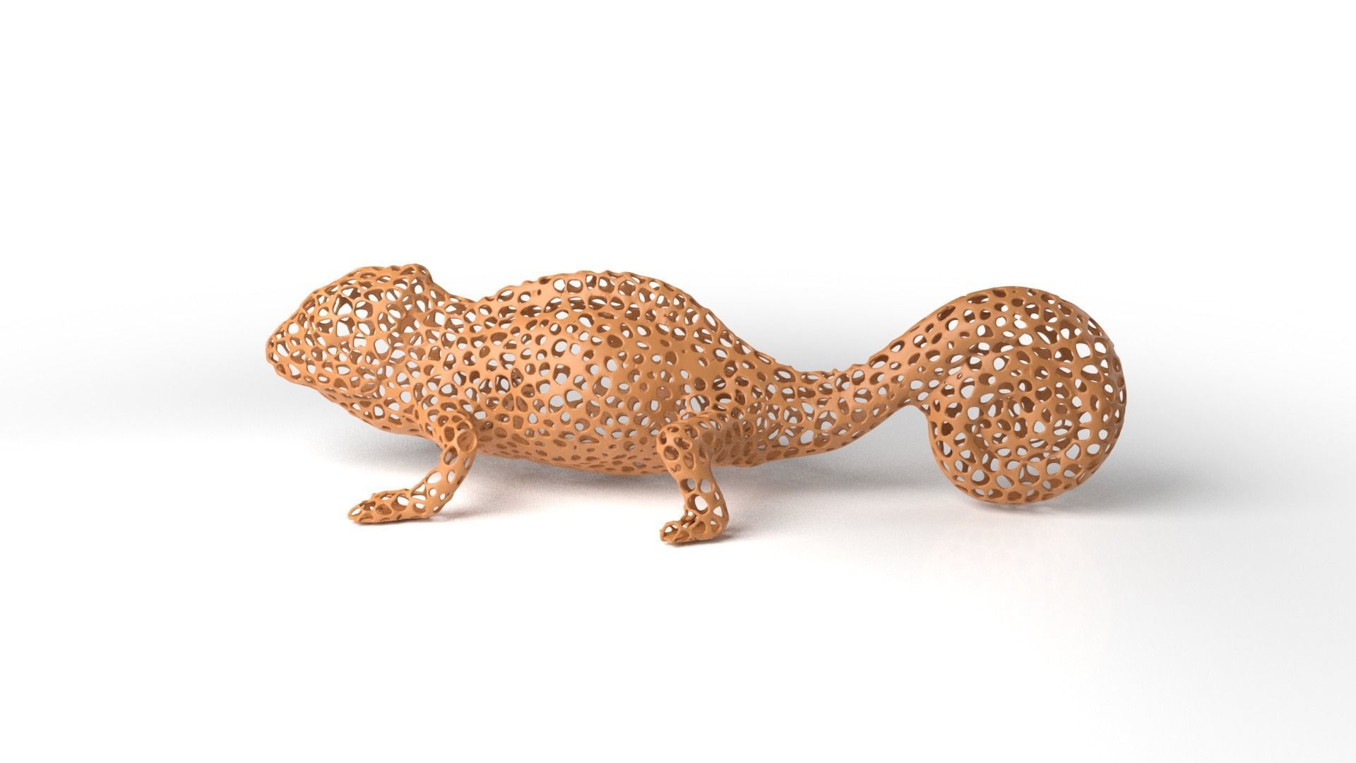 Chameleon Voronoi Low-poly 3D model_7