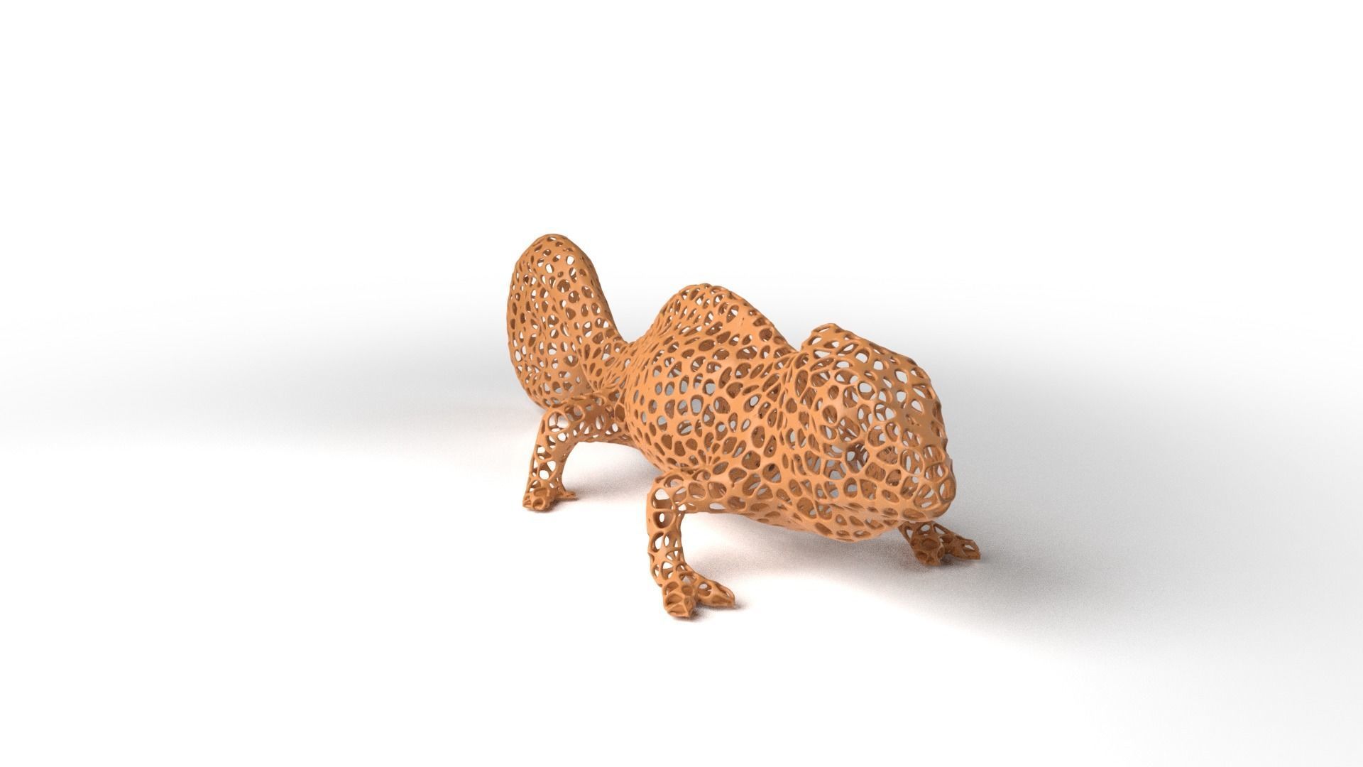 Chameleon Voronoi Low-poly 3D model_2
