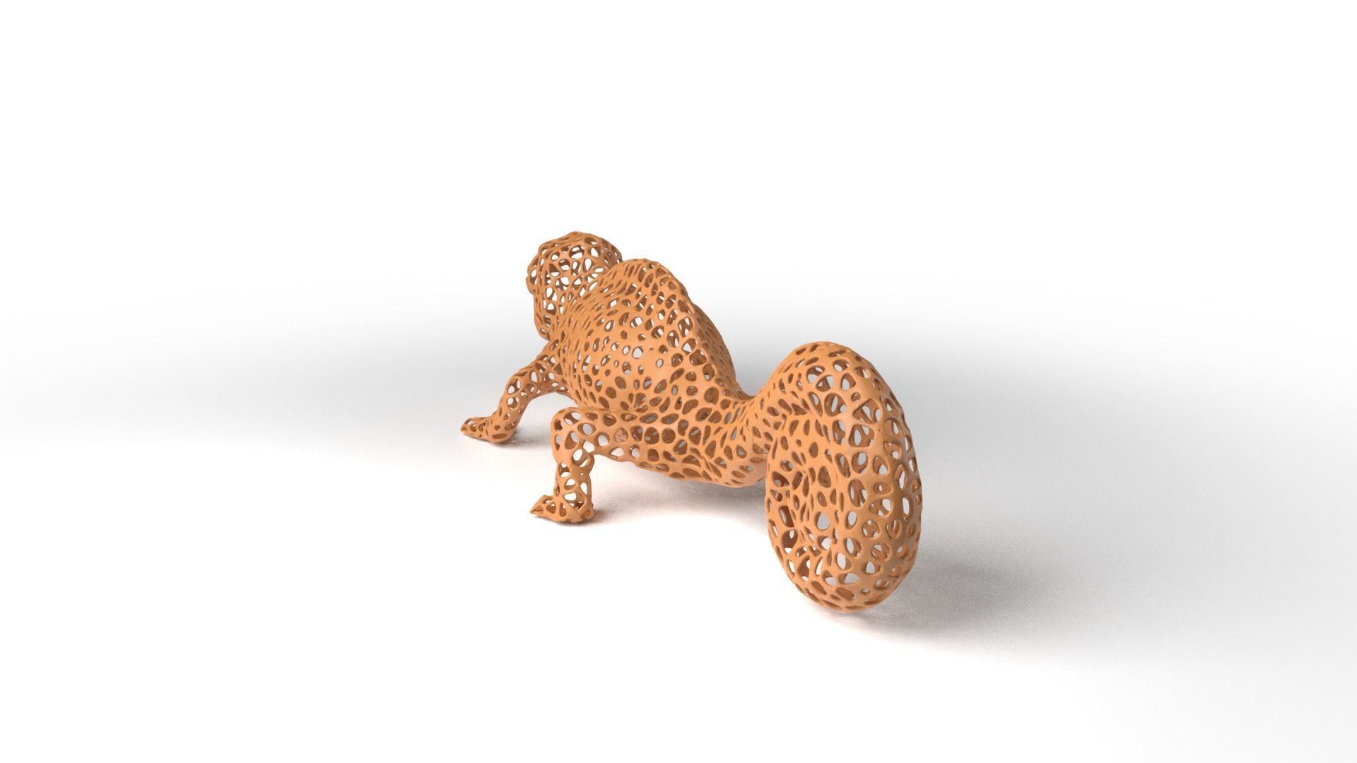 Chameleon Voronoi Low-poly 3D model_5