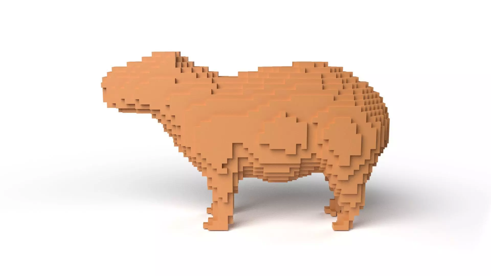 Capybara Minecraft Voxel Low-poly 3D model_0