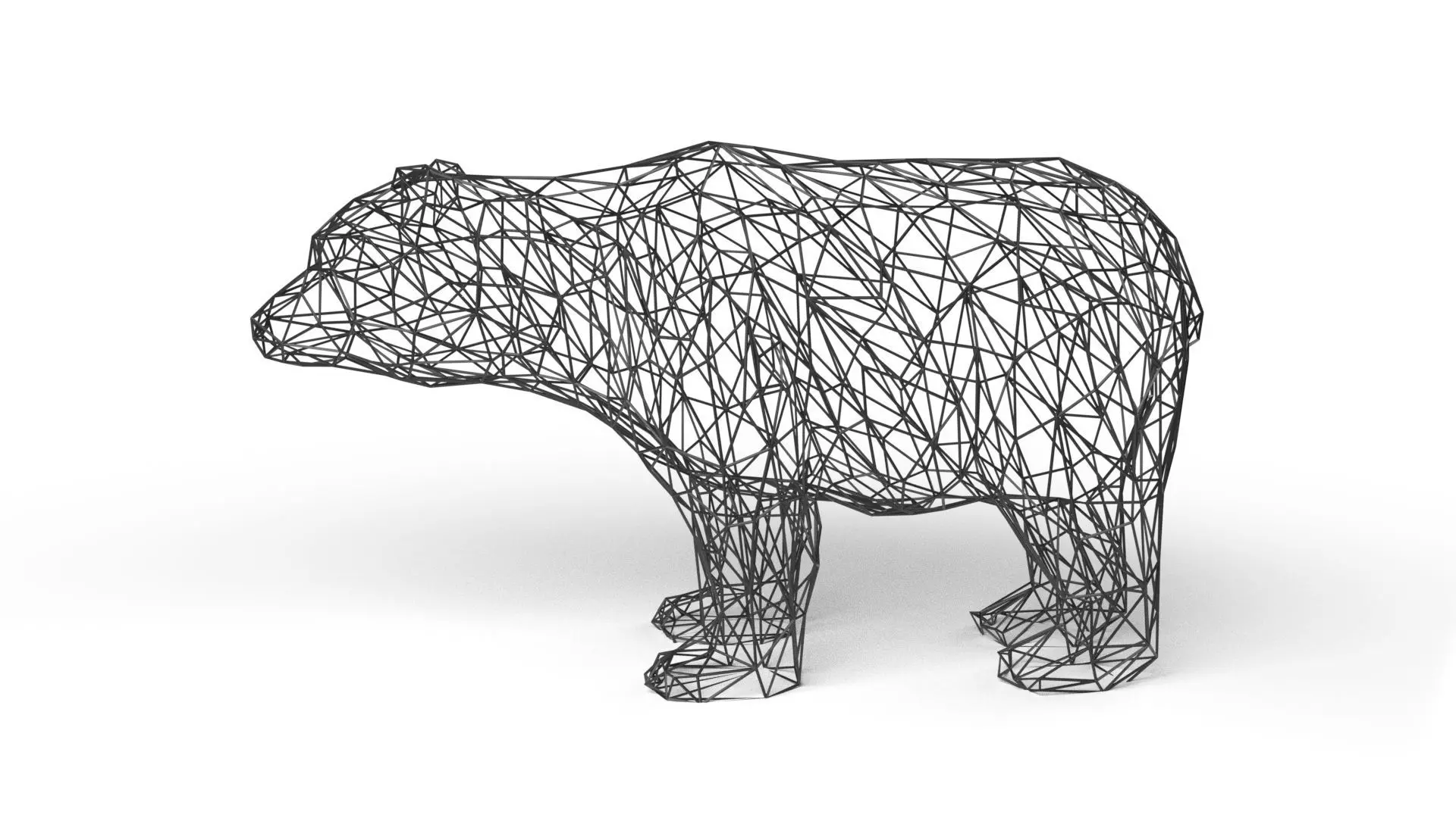 Bear Wireframe Low-poly 3D model