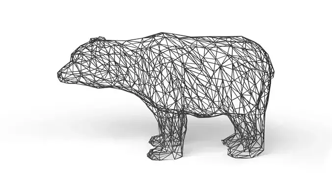 Bear Wireframe Low-poly 3D model
