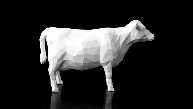 Cow Low Poligonal Low-poly 3D model