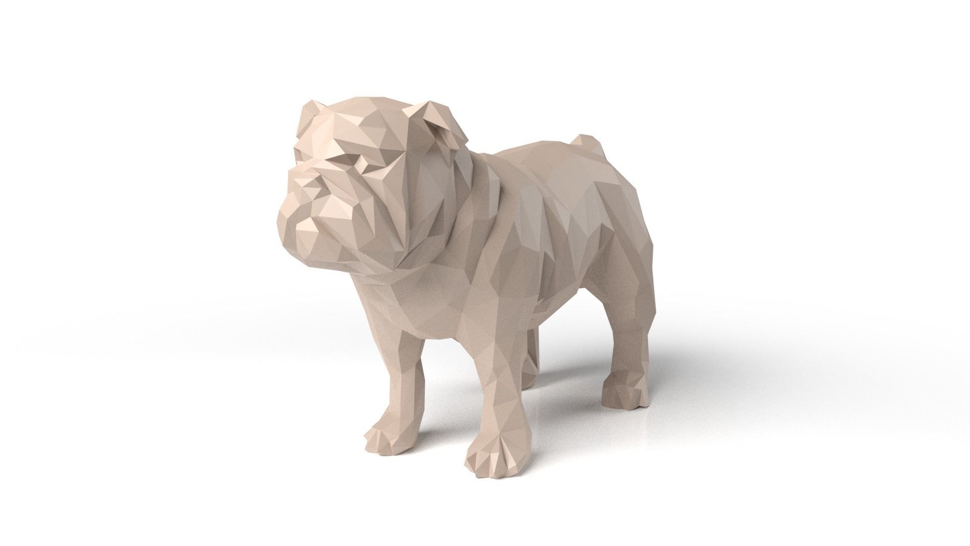 Bulldog Low Poligonal Low-poly 3D model_1