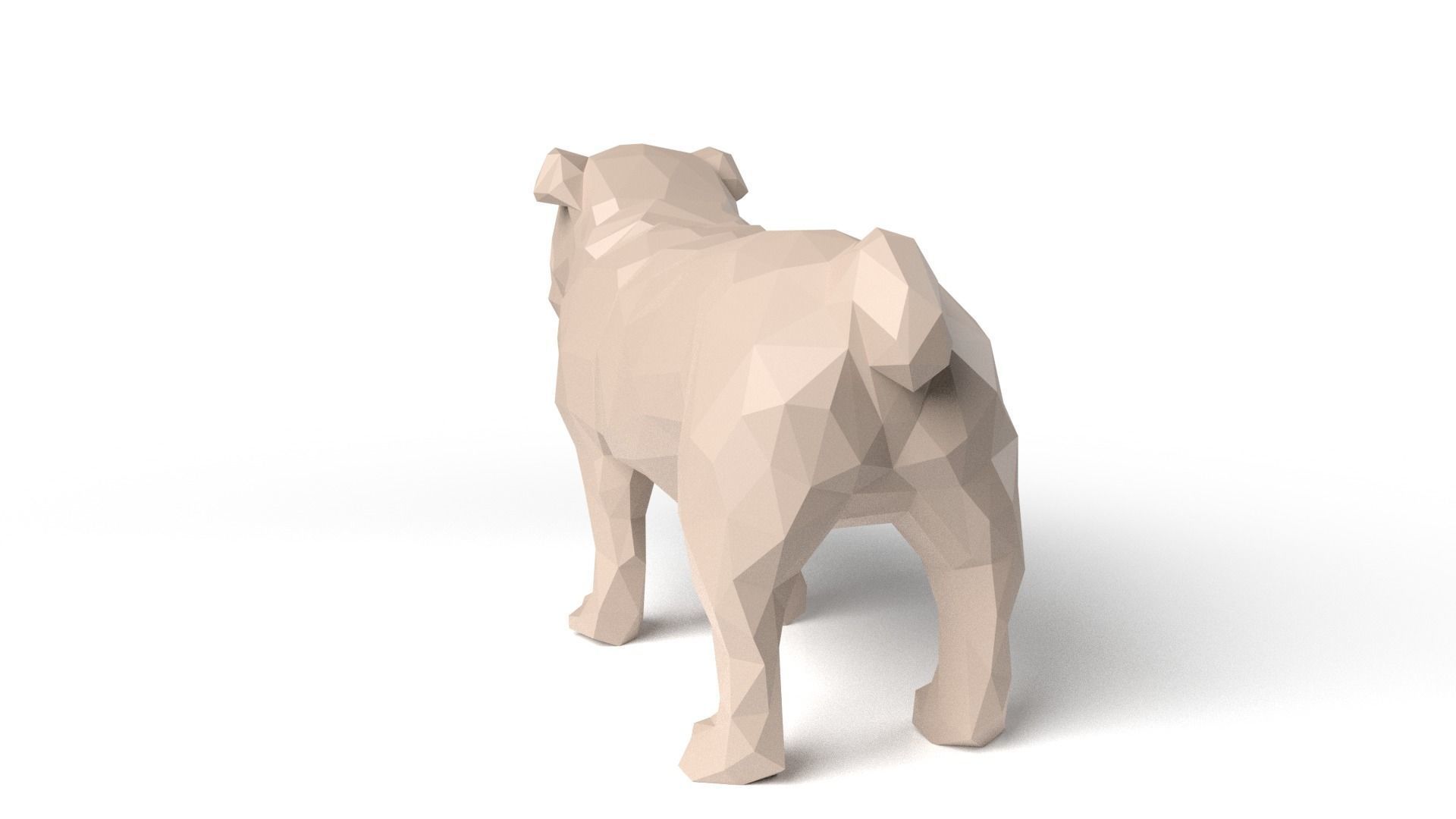 Bulldog Low Poligonal Low-poly 3D model_5