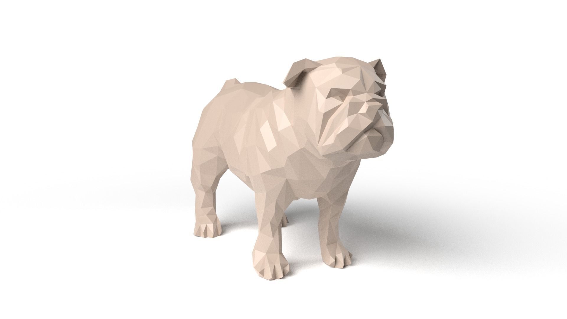 Bulldog Low Poligonal Low-poly 3D model_2