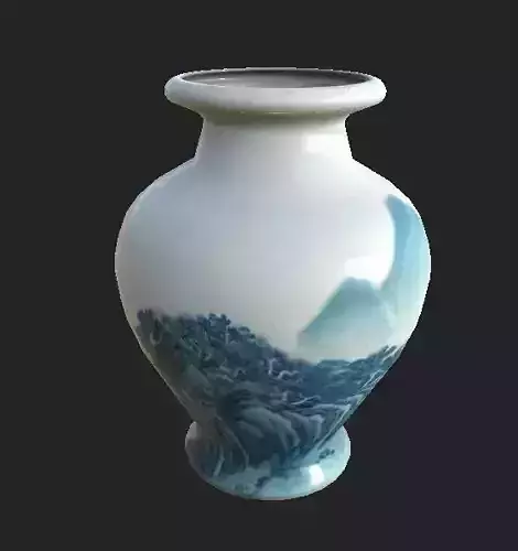 Vase pottery jar chinese japanese Unity ready Low-poly 3D